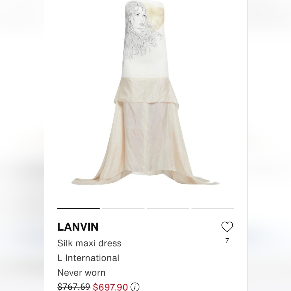 Lanvin evening dress . New with tag .AUTHENTIC LanVin .size 36 .maybe Fit 6 or 8